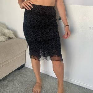 Grey L’Atiste midi embroidered skirt size L